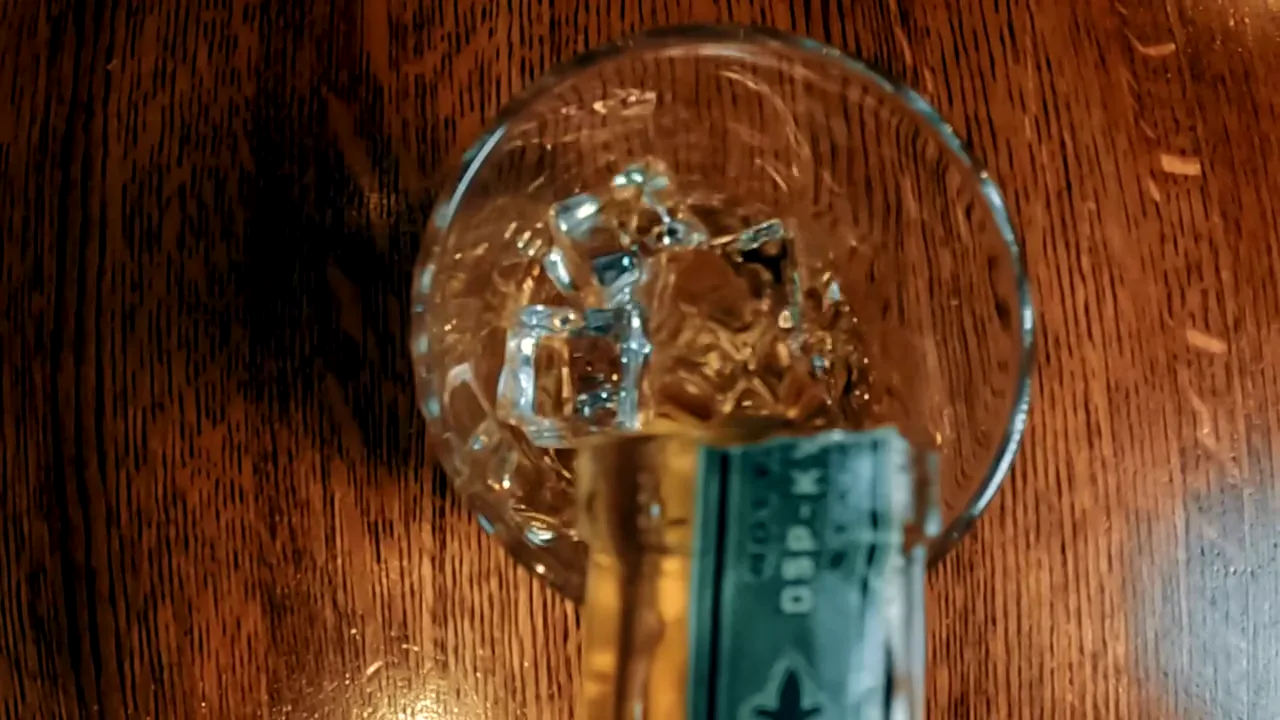 Bourbon poured over ice